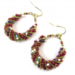 Les Tr&eacute;sors De Lily [P0129] - Boucles Cr&eacute;ateur 'Kilimanjaro' rouge dor&eacute; punane