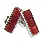 Les Tr&eacute;sors De Lily [P7015] - h&otilde;bedased punased 'Boho' h&otilde;bek&otilde;rvar&otilde;ngad (roodiumiga kaetud) - 10x3 mm punane