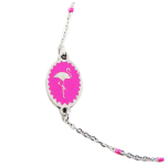 Les Tr&eacute;sors De Lily [R0112] - Disainer terasest k&auml;ev&otilde;ru 'Flamingo Pink' h&otilde;beroosa - 12x9 mm Heleroosa