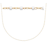 Les Tr&eacute;sors De Lily [R1090] - Collier Plaqu&eacute; Or 'Boho' blanc dor&eacute;  - 45 cm- 1 mm valge