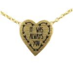 7bis [R1390] - Collier artisanal 'Love' (It was always you) dor&eacute; - 10x10 mm kuld