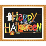 Halloweeni ruumi sisekujundus Full Drill Teemantmaaling Cartoon Tikand Muster Ristpistes Seinakunstid 20X30CM