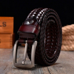 Meeste rihmad 4,0 cm laiused luksuslikud ehtsast nahast lehmarihmad k&auml;sitsi kootud disainrihm 115CM must