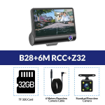 E-ACE auto DVR 3 kaamera objektiiv 4 tolline armatuurkaamera koos tahavaatekaameraga videosalvestiga automaatne registreerija DVRs Dash Cam With 32G TF Card must
