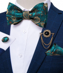 Meeste kikilipsu komplekt, isereguleeruv kikilips, kristallist tutti pross Hanky ​​mansetin&ouml;&ouml;bid pulmalipsu komplekt LH-3007