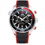 PAULAREIS meeste automaatne tuulega mehaaniline l&otilde;uend kummist rihm oranž Sinine punane multifunktsionaalne kuup&auml;eva kuu kell