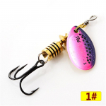 FTK 1-5PCS Mepps Fishing Spinner Erinevat v&auml;rvi bassi landid Size 1 roosa