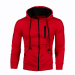 Meeste moodne kapuutsiga t&otilde;mblukuga sportjope vabaaja Slim Fit dressipluus meeste jaoks 3XL punane