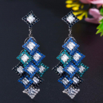 WWJ mustad kuldsed ehted sinised tsirkooniumoksiidist pikad k&otilde;rvar&otilde;ngad sinine