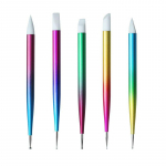 5 tk. Kahepealine gradient-punktiline pintsel silikoonkividega kalliskivikorjaja kristallkorjaja manik&uuml;&uuml;ri k&uuml;&uuml;nte kunstit&ouml;&ouml;riistad