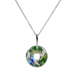 Peen naiste ripats, ehtne roheline leht, helendav CZ moeehted K&auml;sitsi valmistatud emailiga ehted naiste kampsun kett 45CM