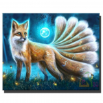 5D Teemantmaal Ristpistes &Uuml;heksa saba Rebane t&auml;is Teemanttikandid Helendav &Scaron;aakal Pilt Toakaunistus Rippuv Pictu Full Round 20x30CM