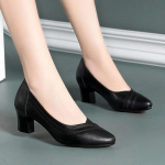 Pehmest nahast pehme tallaga kingad keskmise kontsaga madala kontsaga naiste kingad kevadised ja s&uuml;gisesed naiste professionaalsed t&ouml;&ouml;nahast kingad 41 must