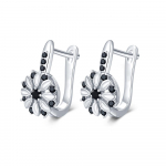 BLACK AWN Black Stone Flower Snowflake Hoop k&otilde;rvar&otilde;ngad naistele