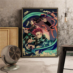 5D DIY Deemonitapja: Kimetsu no Yaiba ristpistes kivikivid Teemantjoonistus Tikand Mosaiik Kodukaunistus Full Round 20X30CM