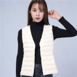 Naiste talvine valge pardi sulevest V kaelus, varrukateta, &uuml;hev&auml;rviline &uuml;hev&auml;rviline vabaaja jakk M beež