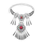 Vintage Tassel Statement kaelakeed naistele Boho etnilise geomeetrilise kristallist ehteid punane