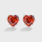 Trend 18K kullast rubiinist s&uuml;damega k&otilde;rvar&otilde;ngad naistele, punased t&auml;isteemant-geomeetrilised originaalsed h&otilde;bedased kihlusehted valge