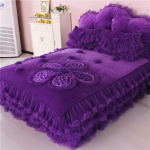 King-/queen-size/kahe suurusega pits, paksendatud tepitud voodi seelik tekikate Padjap&uuml;&uuml;r Neljaosaline komplekt soe magamistuba Lihtne voodipesu kvaliteetne Twin 4pcs