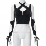 Harajuku Hollow Out Sexy 2022 Pluusid Suveriided Naiste T-s&auml;rgid Naiste top Naiste T-s&auml;rk Naiste T-s&auml;rk Crop Tops T-s&auml;rk S must