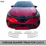 Kroomitud kaitseraua Clio 5 roostevabast terasest v&auml;listarviku jaoks Clio 2019+