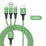 2,4A Max 3 in 1 USB-kaabel Kiirlaadimine Lightning kaabel iPhone C-t&uuml;&uuml;pi mobiiltelefoni laadimiskaabel Xiaomi Samsung USB Micro jaoks 1.2M