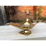 Antiikne vintage Aladdin Brass Genie &otilde;lilamp 8-tolline merev&auml;e Chirag viirukip&otilde;leti kuld