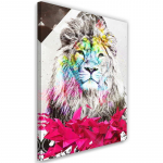 L&otilde;uendiprint Abstract Colorful Lion 40x60 roosa