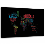L&otilde;uendiprint Maailmakaardil Riiginimed 60x40 mitmev&auml;rviline
