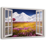L&otilde;uendiprint Window view mountain 60x40 kollane