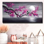 5D DIY Teemantmaaling Lilled Kuu Teemant Tikand Mosaiik Ploom Ristilille Pilt Rhinestones Suur kodukaunistus R187 Full Round 50x100CM