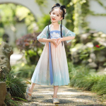 Hanfu t&uuml;druk Hiina stiilis riidest suvekleit Antiik Tang &uuml;likond super haldja kost&uuml;&uuml;m kleit v&auml;ikese t&uuml;druku merineitsi printsessi seelik aluspesu XS