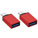 Korrosioonivastane USB3.0 pistik Kvaliteetne andmeedastus OTG USB-t&uuml;&uuml;pi C-kaardilugeja kaabli jaoks 2 tk Kompaktne punane