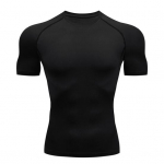Fitness Top O-kaelusega spordir&otilde;ivad, niiskust &auml;rajuhtiv suvine jooksukompressioon T-s&auml;rk T&auml;navar&otilde;ivad M must