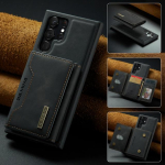 Folio nahast magnetiline rahakott eemaldatav kaarditasku &uuml;mbris Samsung S22 Ultra S21 S20 A52 A13 A33 A53 A73 A22 A32 A21s kaanele Samsung S20 must