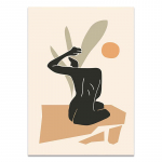 Minimalistlik abstraktne alasti t&uuml;druk, geomeetria, leht taim, p&otilde;hjamaised plakatid, seinakunstid, l&otilde;uend, maalid, sisekujunduspildid elutuppa 21x30cm No Frame