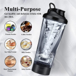 DL elektriline USB Shake Bottle Laetav piima-kohvisegisti veekeetja Fitness Vortex valgu&scaron;eiker Sport Fitness Shaker Cup valgu&scaron;eiker mikser must