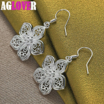 925 Sterling Silver Flower Star Drop K&otilde;rvar&otilde;ngad Ehted