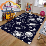 3D mustriga kosmoseuniversumi vektor ja paljud planeedid galaktikas &ndash; populaarne padi Euroopas ja Ameerikas Moekas vaip 80cm x 120cm