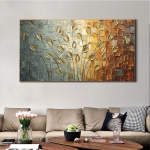 P&otilde;hjamaade kunst Abstraktne maal Seinakunst Plakatimaal l&otilde;uendile elutuppa Kodukaunistuse maal Piirideta seinamaaling 20x40cm No frame kuld/valge