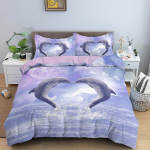 3D Ookeani loomateemaline voodipesukomplekt ookeanivaatega tekikattega padjap&uuml;&uuml;riga 2/3 t&uuml;kki AU180 * 210 t&auml;issuuruses kiiresti kuivav kodukaunistus Baby 100x135cm