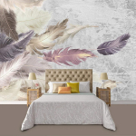 3D seinamaalingud Seinadekoratiivkunst Moodne mood Suled Kunst Eemaldatavad seinamaalingud Elutoa, magamistoa, pereseina, teleri seinamaaling 250cm(W) x 180 cm(H)