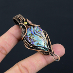 Abalone Shell v&auml;&auml;riskivist puhtast vasest traadist pakitud k&auml;sitsi valmistatud ripatsehted kingituseks 2.95 Inches