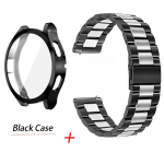Metallist roostevabast terasest rihm Samsung Galaxy Watch 6/5 40mm 44mm jaoks Galaxy Watch 6 Classic 43mm 47mm k&auml;ev&otilde;ru kaitse&uuml;mbris Galaxy Watch 6 40mm must