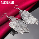 925 h&otilde;bedast naise kihilised &otilde;&otilde;nsad lehed tuttid pikad k&otilde;rvar&otilde;ngad moeehted 2.00*6.10cm