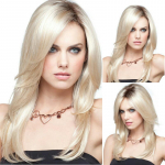 S&uuml;nteetiline Ombre blond parukas, pikk sirge parukas naistele Naturaalne kihiline soeng igap&auml;evaseks peoks Cosplay kuumakindel kuldne