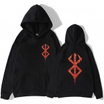 Berserk Guts Hoodies Jaapani Anime Pusad Unisex T&auml;navar&otilde;ivad Naiste riided Harajuku Meeste Topid S&uuml;gis/talv fliis kapuutsiga 2XL