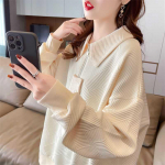 Stand kaelusega dressipluus Naiste moe žakaarkardist pullover M hall