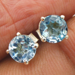 Sinine topaas amet&uuml;st Larimari k&otilde;rvar&otilde;ngas 100% 925 sterling h&otilde;bedast k&auml;sitsi valmistatud peened ehted sinine