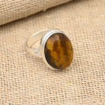 Tiger Eye kalliskivist k&auml;sitsi valmistatud 925 h&otilde;bedast s&otilde;rmuse ehted t&auml;nup&uuml;hadeks 4 kollane